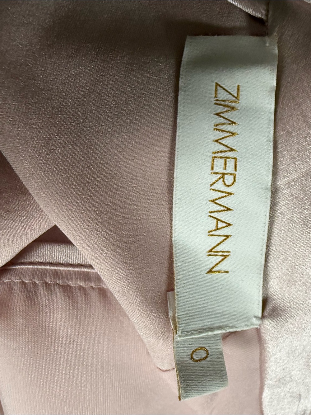 Zimmermann Pink Silk Cowl Neck Blouse Size 0 - Picture 4 of 6
